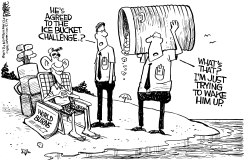 OBAMA ICE BUCKET CHALLENGE by Rick McKee