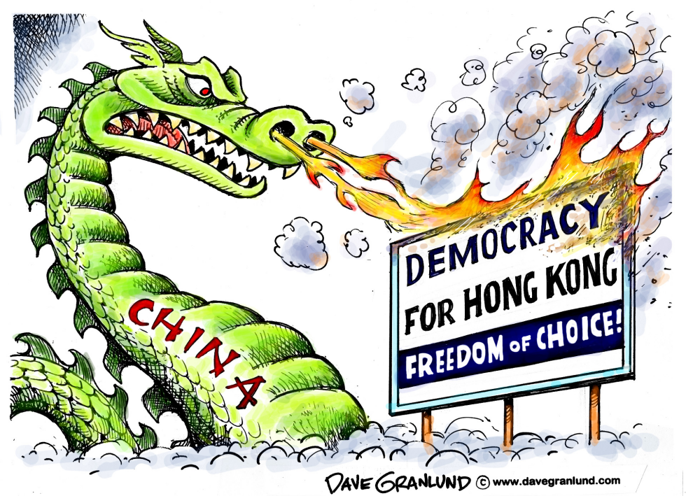  HONG KONG AND DEMOCRACY by Dave Granlund