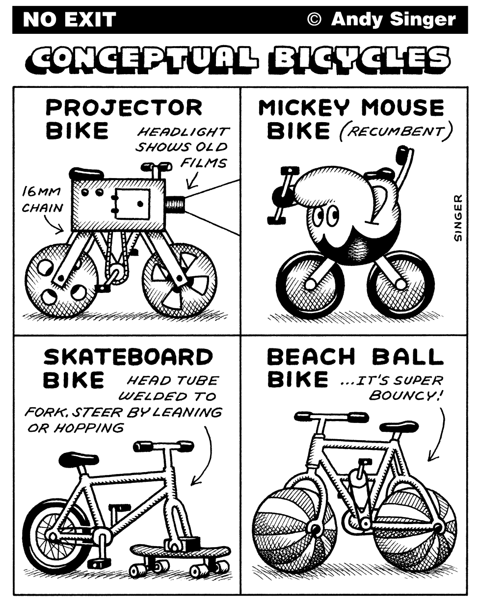 Conceptual Bicycles black and white version