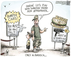 BURGERS AND BULLETS  by Adam Zyglis