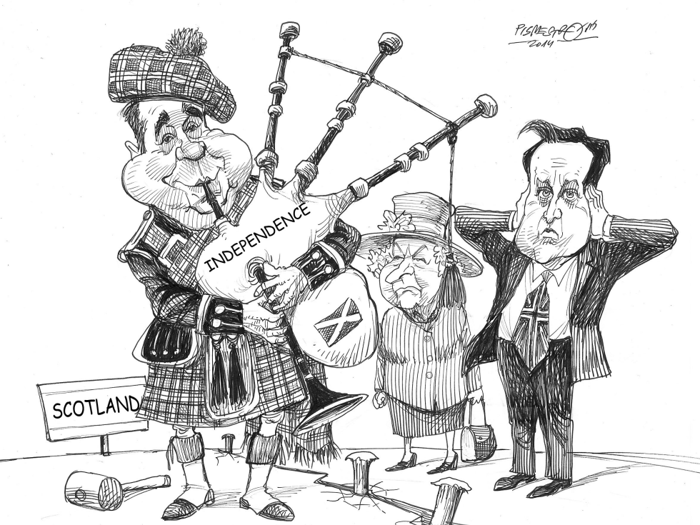 Scotland Referendum Bagpipes Player
