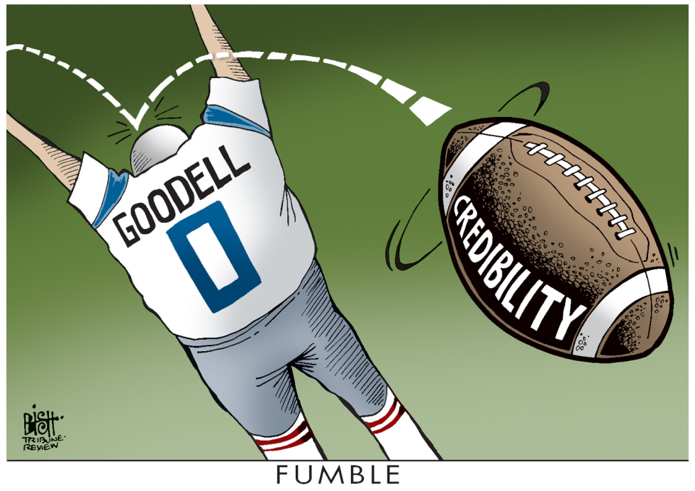 GOODELL FUMBLES, COLOR
