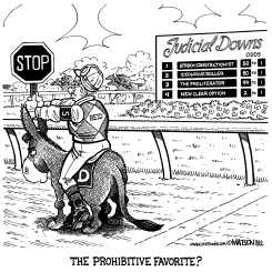 FILIBUSTERING DEMOCRATS ARE FAVORITES TO WIN JUDICIAL DERBY by R.J. Matson