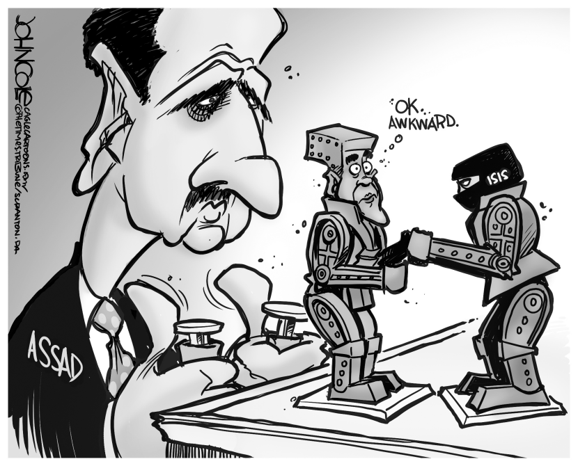 Barack 'Em Sock 'Em Robot BW