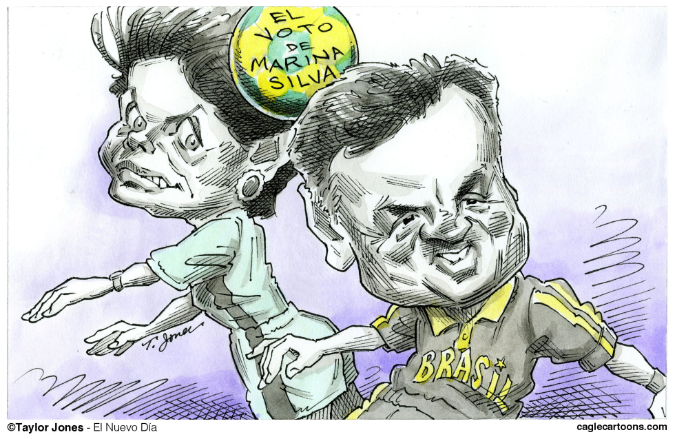 Rousseff and Neves runoff election - COLOR