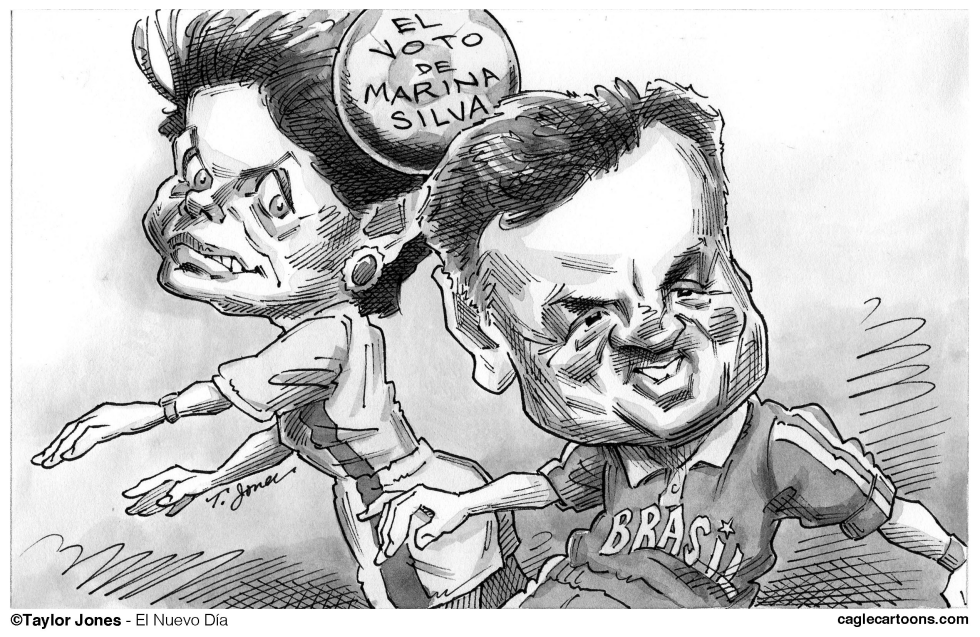 Rousseff y Neves elección en Brasil