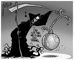 EBOLA FEARS BW by John Cole