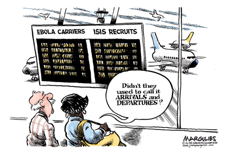 Ebola and ISIS at the airport color