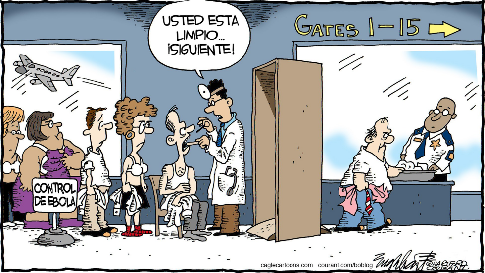  AEROLINEAS DE EBOLA  by Bob Englehart