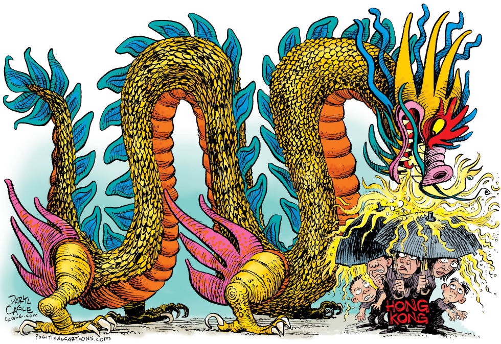 Hong Kong Umbrella Revolution Dragon COLOR