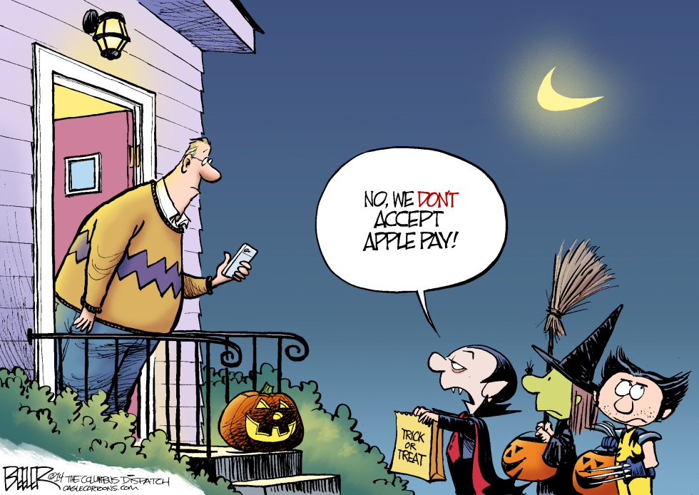  HALLOWEEN APPLE PAY by Nate Beeler