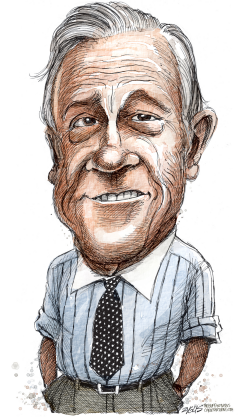 RIP BEN BRADLEE CARICATURE  by Adam Zyglis