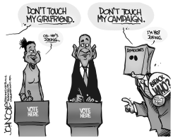 OBAMA AND DEMOCRATS BW by John Cole