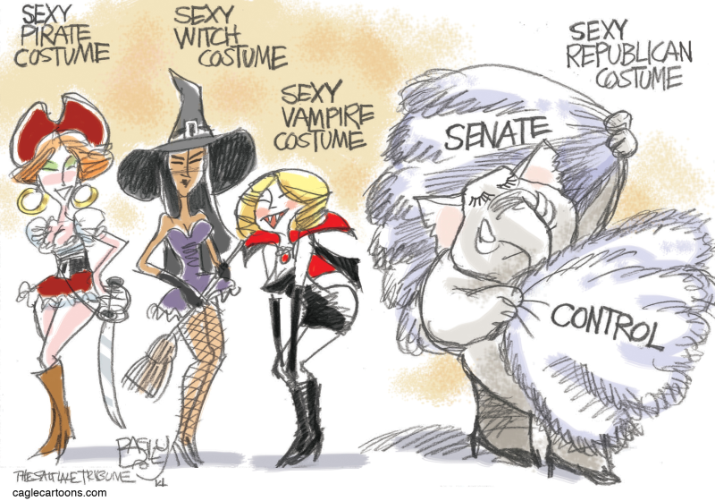 Sexy GOP © Pat Bagley,Salt Lake Tribune,GOP, Republican, Sexy, Halloween, Sexy Costumes, Senate, Senate Control