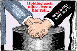 OVER A BARREL   by Monte Wolverton
