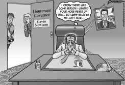 CALIF LOCAL GAVIN NEWSOM BW by Steve Greenberg