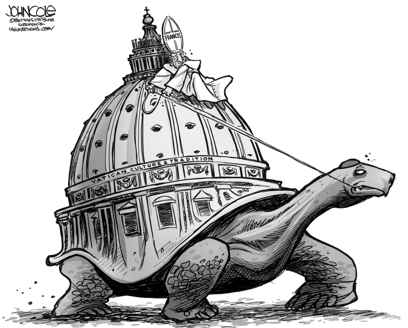 Francis and the Vatican BW
