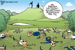 OBAMA GOLFS by Bruce Plante