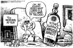 OBAMA HANGOVER by Rick McKee