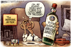 OBAMA HANGOVER  by Rick McKee