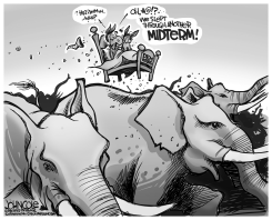SLUMBERING DEMOCRATS BW by John Cole