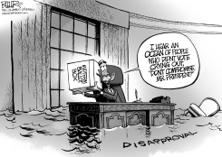 OBAMA HEARS VOICES by Nate Beeler
