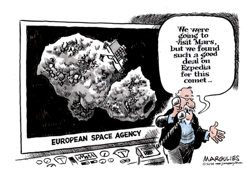 Landing on a comet color