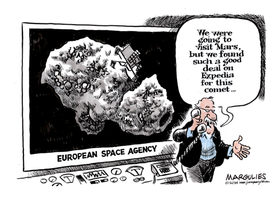 Landing on a comet color
