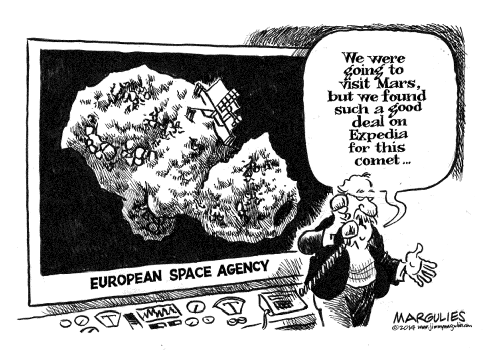 Landing on a comet