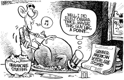 OBAMACARE STUFFING by Rick McKee