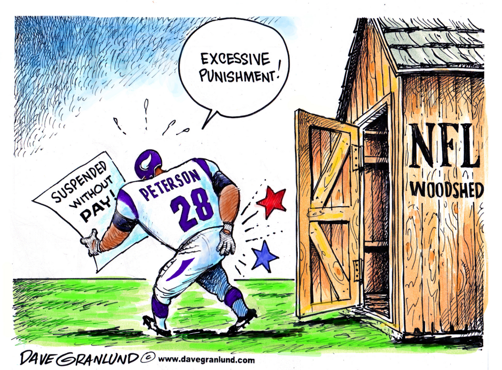  ADRIAN PETERSON SUSPENDED by Dave Granlund