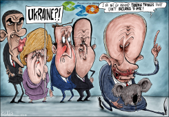 PUTIN UNDER PRESSURE AT G20 MEETING by Brian Adcock