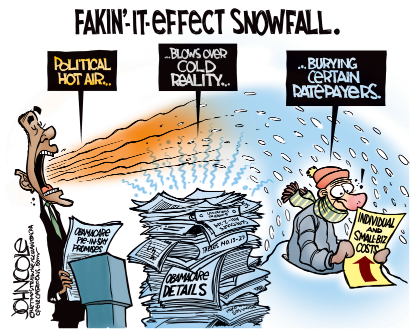 Obamacare snow job COLOR