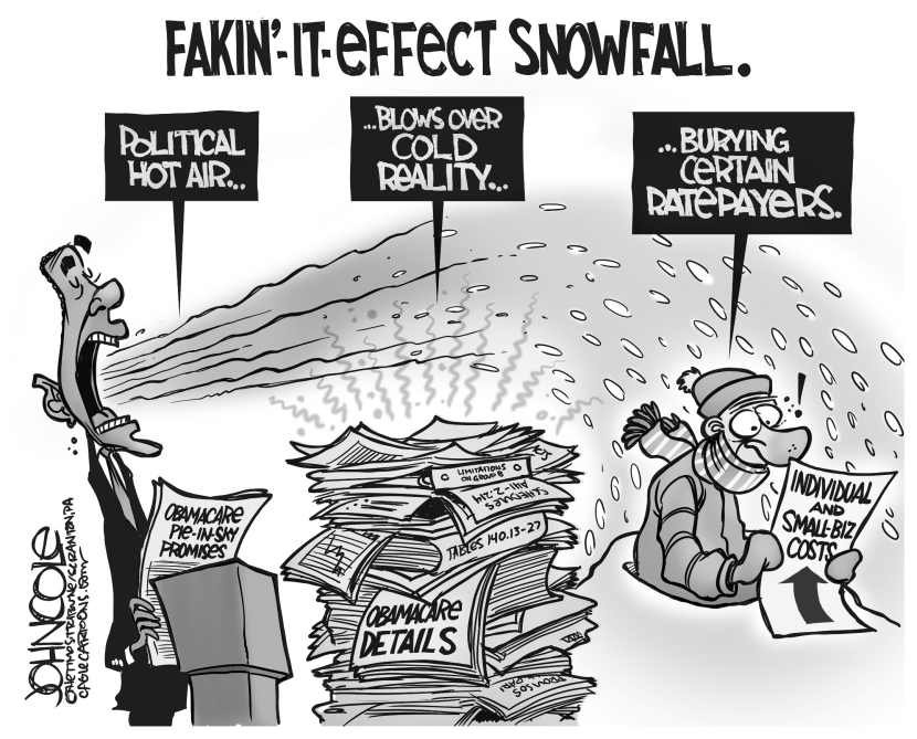 Obamacare snow job BW