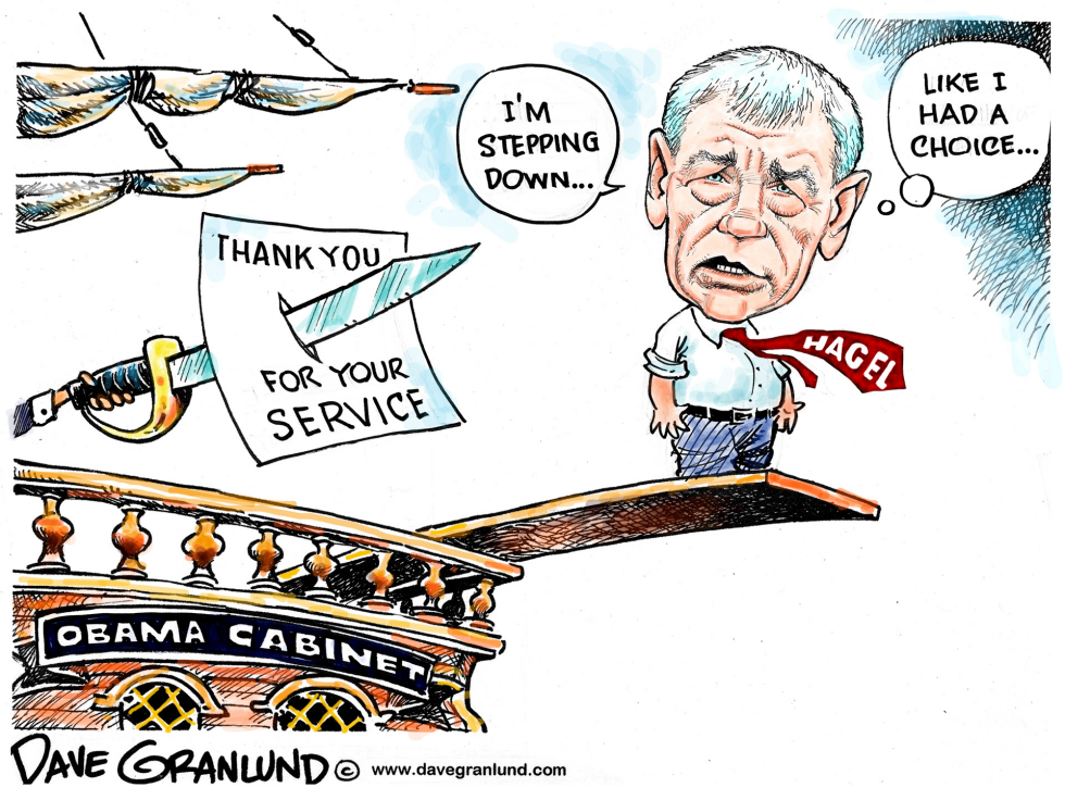 Hagel steps down