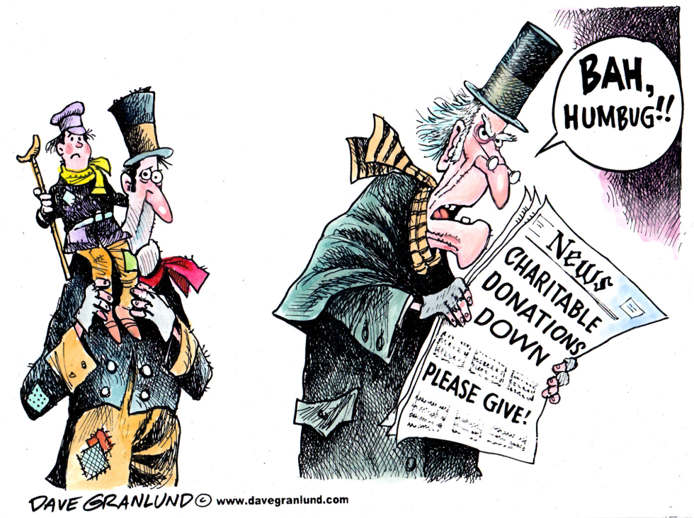  DONATIONS DOWN by Dave Granlund