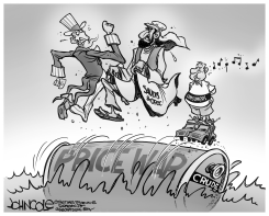 OIL PRICE WAR AND CONSUMERS BW by John Cole
