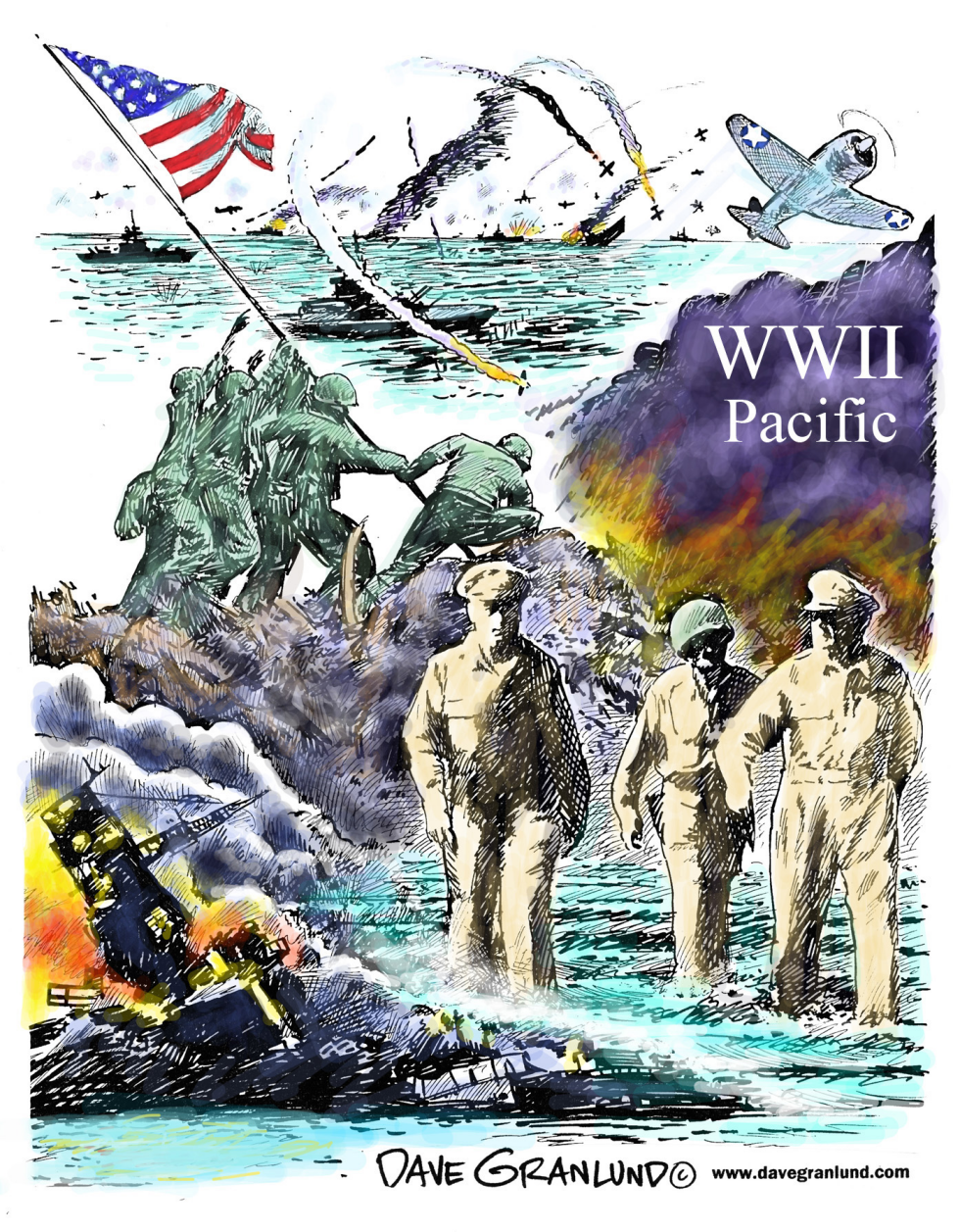  WWII PACIFIC TRIBUTE by Dave Granlund