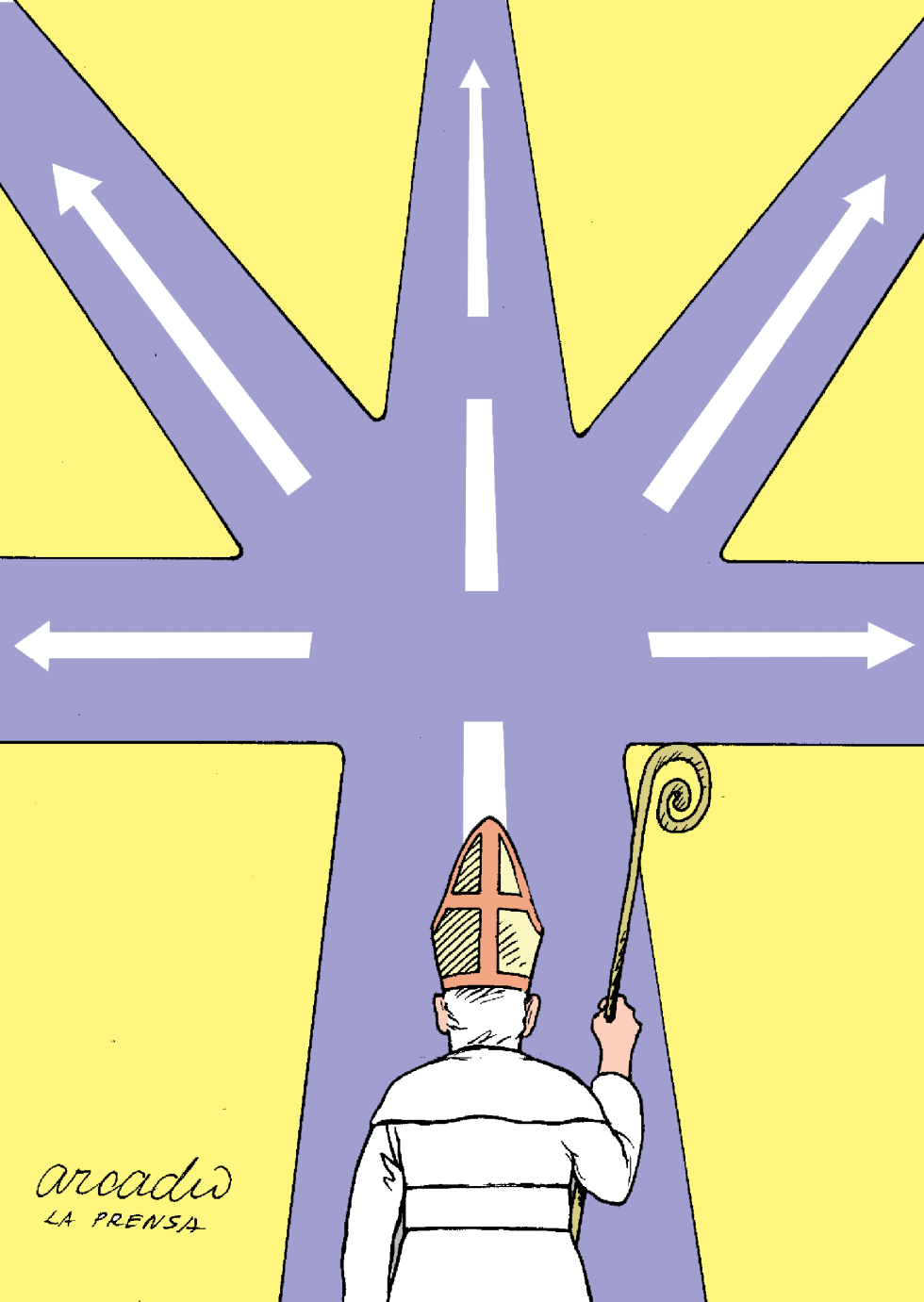  THE POPE DRAWS ATTENTION TO THE WAYS by Arcadio Esquivel