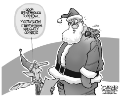 SANTA CAMERA BW by John Cole