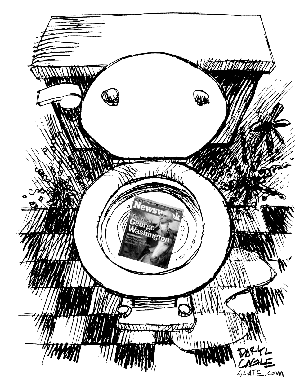 Newsweek in Toilet BW