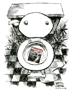 NEWSWEEK IN TOILET  by Daryl Cagle