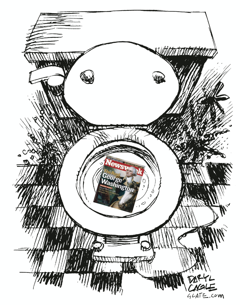  NEWSWEEK IN TOILET by Daryl Cagle