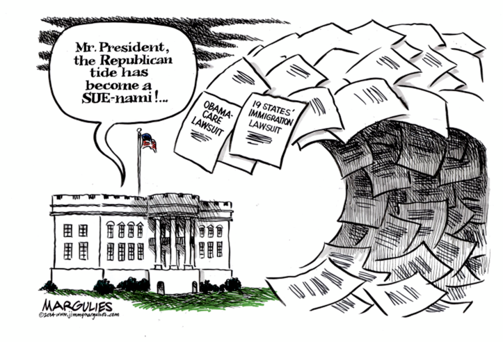 Republican lawsuits against Obama color
