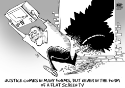 LOOTING IN THE NAME OF JUSTICE, B/W by Randy Bish