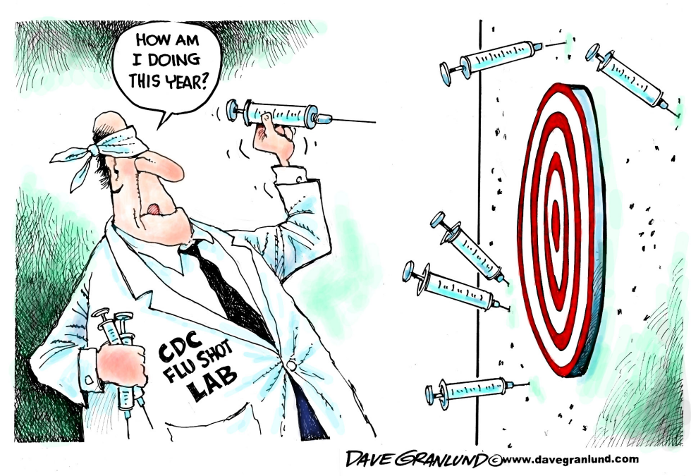  FLU SHOTS LESS EFFECTIVE by Dave Granlund