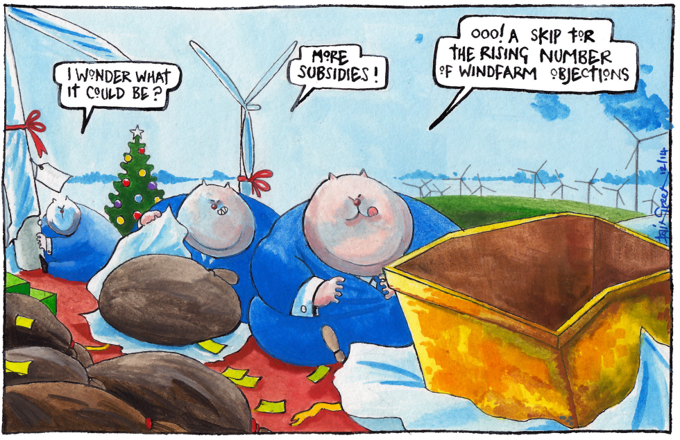 SCOTLAND AGAINST WINDFARMS CHRISTMAS CARTOON