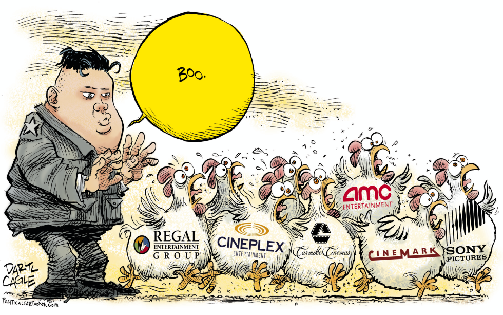  KIM JONG UN AND SONY PICTURES CHICKENS by Daryl Cagle