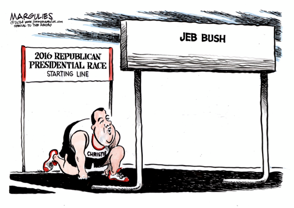 Christie and Jeb Bush color
