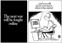 CYBER ATTACKS, B/W by Randy Bish